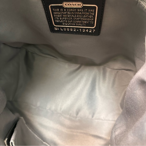 Coach Parker Opt Art Signature Canvas Hobo Bag Black Leather Vintage Y2K - Picture 10 of 11